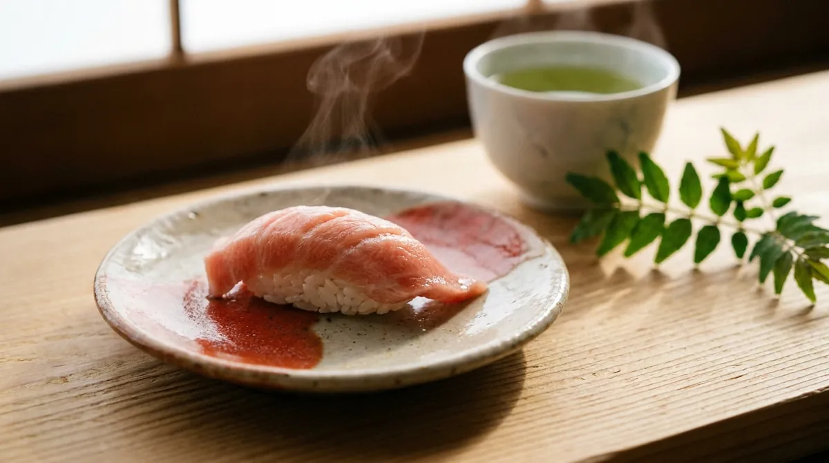 炙った中とろの握り一貫